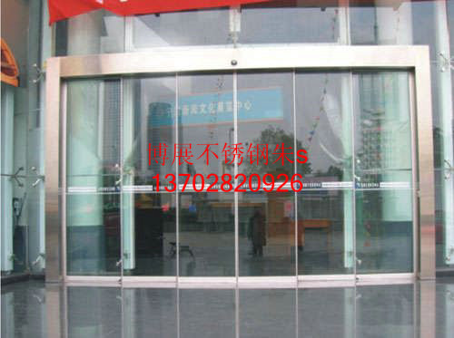 门业图片-不锈钢酒店大门电镀加工不锈钢大门、镜面不锈钢玻璃大门可按客户要求定制图片